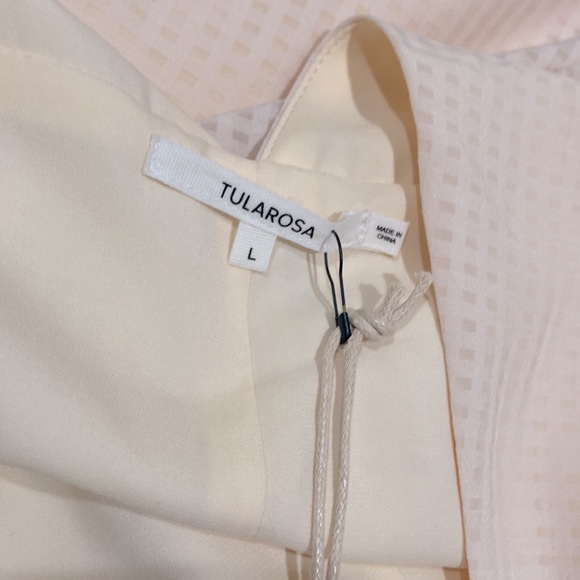 TULAROSA Oakley Button Front Dress in Cream Size L - Picture 9 of 9